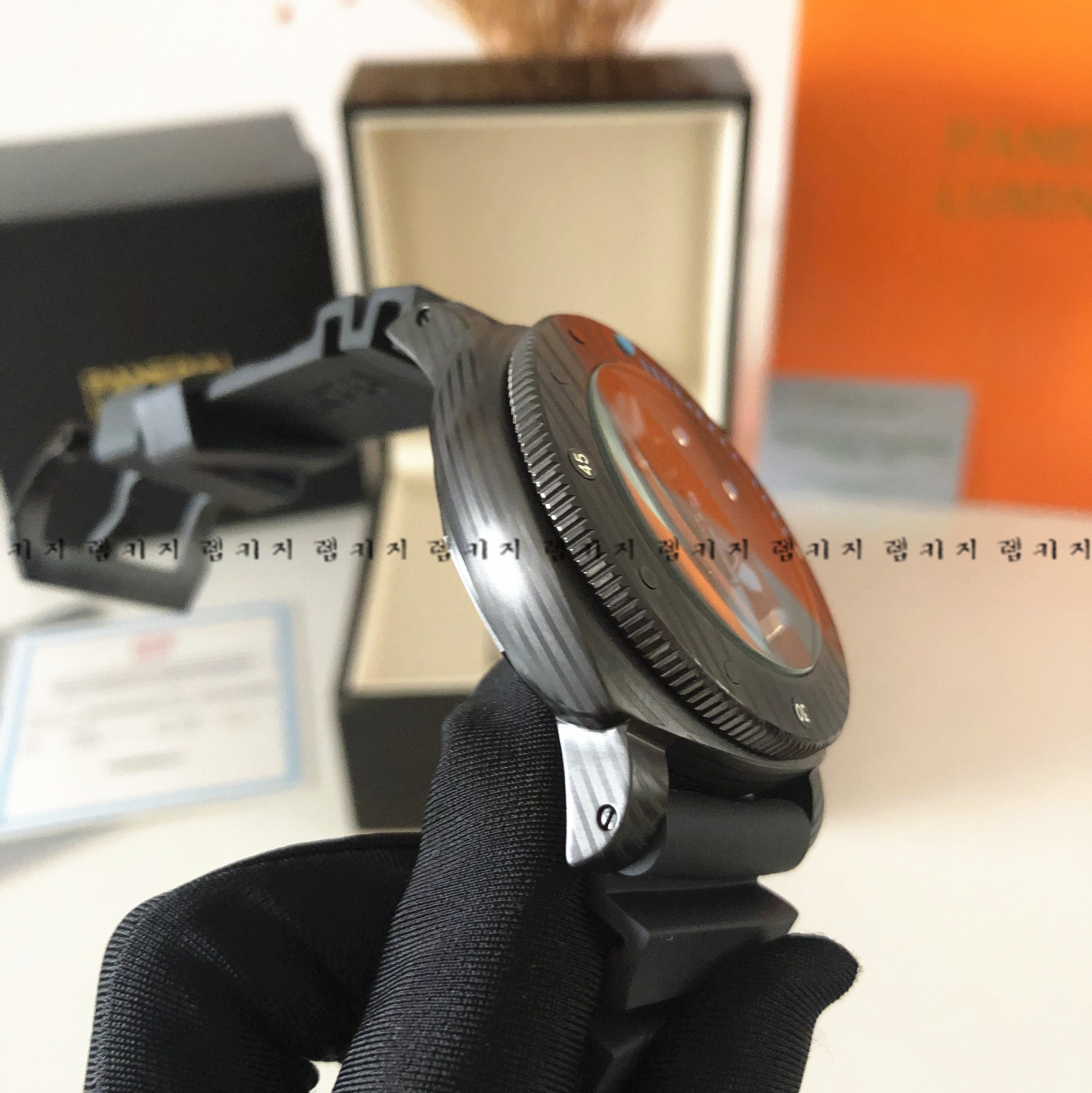 파네라이 섭머저블 블루 46mm 오토매틱 우레탄시계